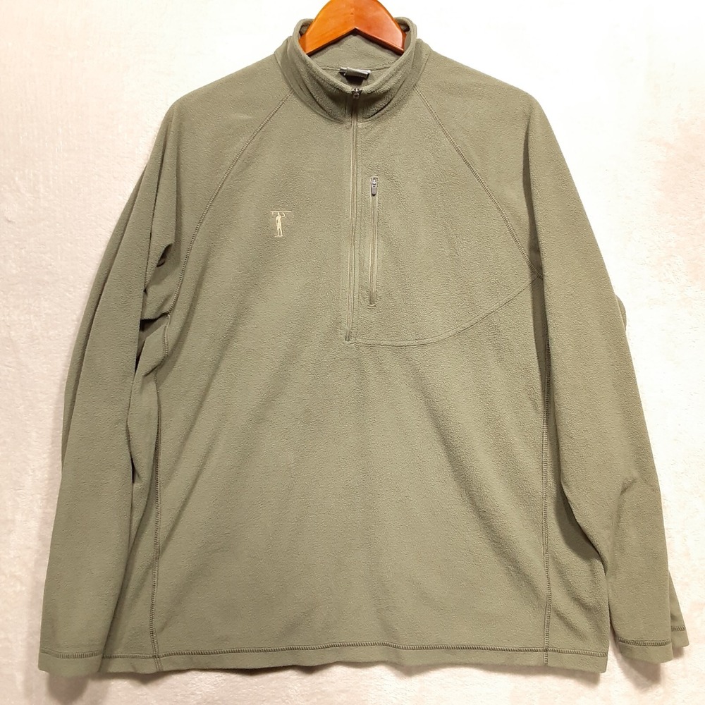 White Sierra Mens 1/4 Zip Fleece Sweater Sz.XL/Green/Embroidered Man Logo